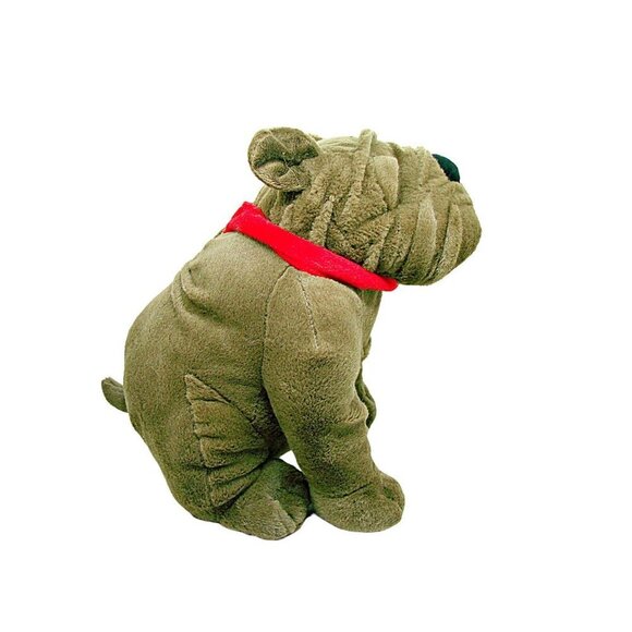 Dan Dee Collectors Choice Stuffed Plush Toy Bull Dog Collar 12" Tall Brown Tan - Picture 2 of 12